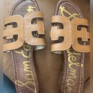 Sam Edelman Bay Slide, Size 6 1/2, color saddle leather